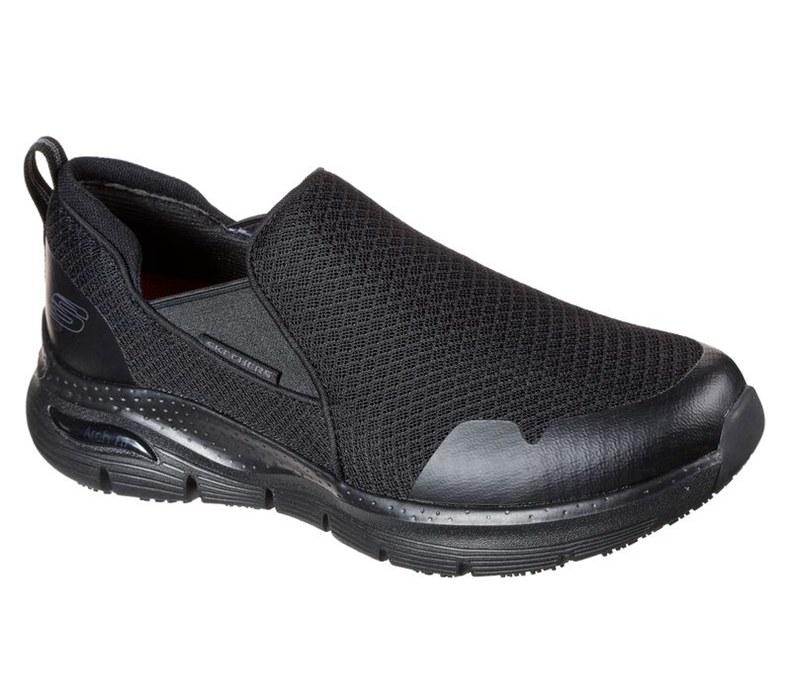 Skechers Work: Arch Fit Sr - Tineid - Mens Slip On Shoes Black [AU-ZN4473]